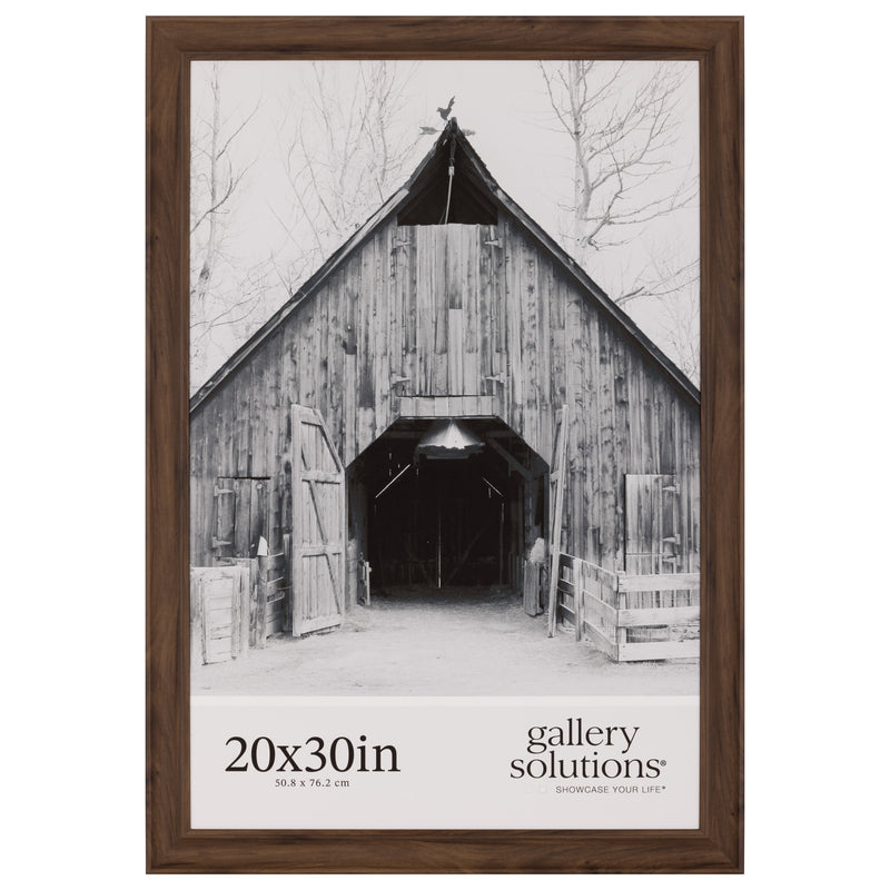 Gallery Solutions Wood Wall Mount Large Poster Picture Frame, 20" x 30", Walnut