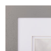 Gallery Solutions 8x8 Flat Grey Tabletop or Wall Frame with Double White Mat for 5x5 Picture