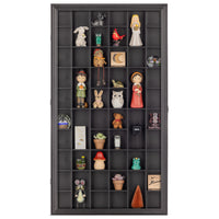 Gallery Solutions 52-Opening Shot Cabinet with Glass Front, Black Display Cases, 17" x 32"