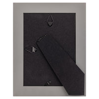 Gallery Solutions 5x7 Flat Grey Tabletop or Wall Frame with Double White Mat For 4x6 Picture