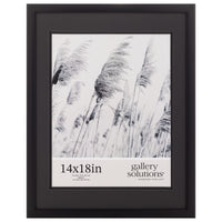 Gallery Solutions 14x18 Black Wood Wall Frame with Double Black Mat For 11x14 Image