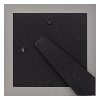 Gallery Solutions 8x8 Flat Grey Tabletop or Wall Frame with Double White Mat for 5x5 Picture