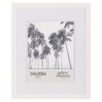 Gallery Solutions Wall Mount or Tabletop Double Picture Frame, 16x20 Matted To 11x14, White