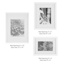 Gallery Solutions 7 Piece White Gallery Wall Kit Picture Frame Set with Decorative Art Prints & Hanging Template, Multi-Size