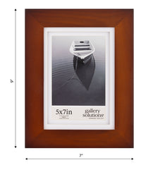 Gallery Solutions Wall or Tabletop Picture Frame with Airfloat Mat, 5x7 Matted To 4x6, Walnut