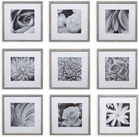 Gallery Perfect Gallery Wall Picture Frame Set with Hanging Template, Square, Set of 9, Gray