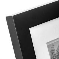 Gallery Solutions - 8"x10" Flat Black Picture Frame - Tabletop or Wall Mount - For 5"x7" Photos with Double White Mat - Versatile-Elegant For Home or Office Decor - Traditional Photo Frame