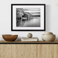 Gallery Solutions Wall Mount Double Airfloat Mat Picture Frame, 14" x 18", Black/White