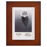 Gallery Solutions Wall or Tabletop Picture Frame with Airfloat Mat, 5x7 Matted To 4x6, Walnut