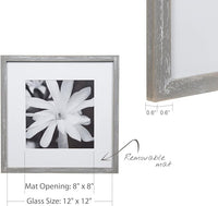 Gallery Solution Wall Picture Frame Set with Hanging Template, Square, Set of 9, Gray