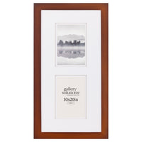 Gallery Solutions 10x20 Flat Walnut Wall Frame With Double White Mat For Two 5x7 Pictures