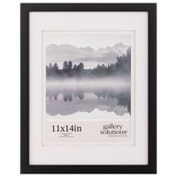 Gallery Solutions 11x14 Black Wall Mount Picture Frame With Double White Mat For 8x10 Photo