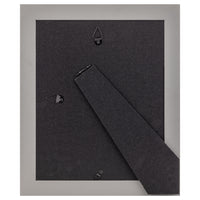 Gallery Solutions 8x10 Flat Grey Tabletop or Wall Frame with Double White Mat For 5x7 Picture