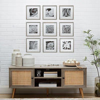 Gallery Solution Wall Picture Frame Set with Hanging Template, Square, Set of 9, Gray