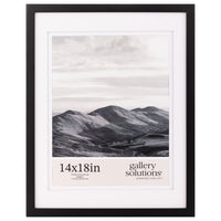 Gallery Solutions Wall Mount Double Airfloat Mat Picture Frame, 14" x 18", Black/White