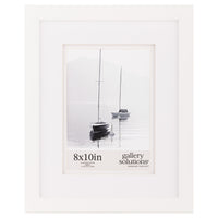 Gallery Solutions 8x10 White Wall Mount or Tabletop Picture Frame with Double White Mat For 5x7 Photo
