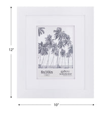 Gallery Solutions - 8"x10" White Frame - Double White Mat - Wall or Tabletop Display - Perfect Fit for 5"x7" Photos - Versatile Mounting Options