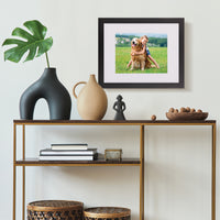 Gallery Solutions 16x20 Black Wall Picture Frame with Double White Mat For 11x14 Image