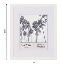 Gallery Solutions Wall Mount or Tabletop Double Picture Frame, 16x20 Matted To 11x14, White