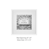 Gallery Solutions 12 Piece White Square Photo Frame Gallery Wall Kit with Decorative Art Prints & Hanging Template