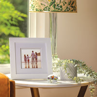 Gallery Solutions Wall Mount or Tabletop Double Picture Frame, 8x8 Matted To 5x5, White