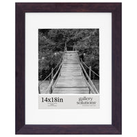 Gallery Solutions Essential Wall Picture Frame with Double Mat, 14x18 Matted To 10x13, Walnut