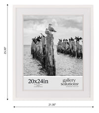Gallery Solutions 20x24 White Wall Frame with Double White Mat For 16x20 Picture