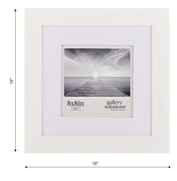 Gallery Solutions Wall Mount or Tabletop Double Picture Frame, 8x8 Matted To 5x5, White