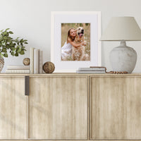 Gallery Solutions Wall Mount or Tabletop Double Picture Frame, 16x20 Matted To 11x14, White