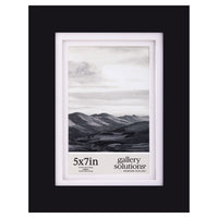Gallery Solutions - 5"x7" Flat Black Picture Frame - Tabletop or Wall Mount - For 4"x6" Photos with Double White Mat - Versatile-Elegant For Home or Office Décor - Traditional Photo Frame