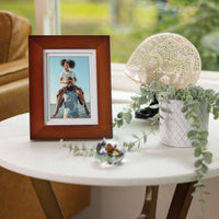Gallery Solutions Wall or Tabletop Picture Frame with Airfloat Mat, 5x7 Matted To 4x6, Walnut