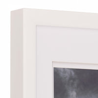 Gallery Solutions 8x10 White Wall Mount or Tabletop Picture Frame with Double White Mat For 5x7 Photo