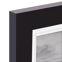 Gallery Solutions - 5"x7" Flat Black Picture Frame - Tabletop or Wall Mount - For 4"x6" Photos with Double White Mat - Versatile-Elegant For Home or Office Décor - Traditional Photo Frame