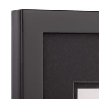 Gallery Solutions 11x14 Black Wood Wall Frame with Double Black Mat For 8x10 Image