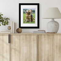 Gallery Solutions - 11"x14" Flat Black Wall Picture Frame - Double White Mat - Wall/Wall Mount Display - Perfect Fit for 8x10 Photos - Versatile Mounting Options - Rectangular Poster Frame